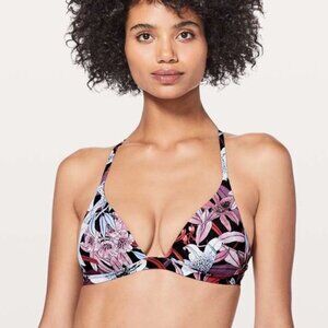 Lululemon Deep Sea Bikini Top in Lush Lillies Multi Size 6